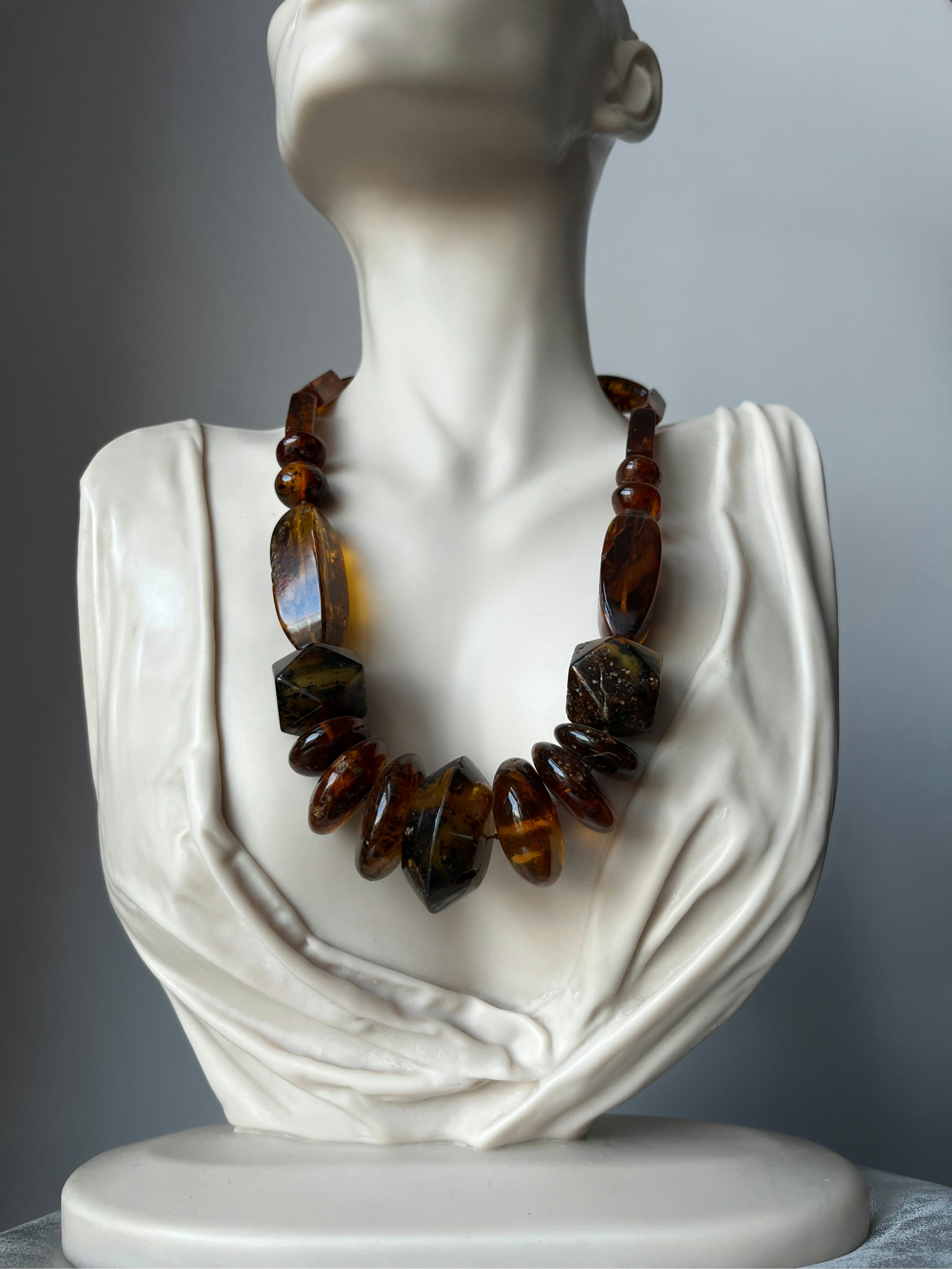 Three Cut Antique Amber Beads, 9ct Gold Necklace - Christopher William  Sydney Australia - Antique, ruby, coral and tribal jewellery